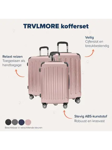 Kofferset – 3 Delig – 38L – Roségoud