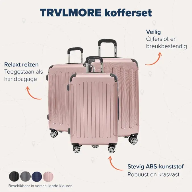 TRVLMORE Kofferset - 3 Delig - 38L