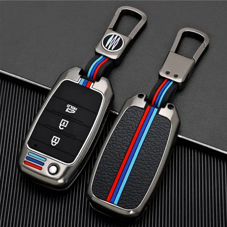 Metalen Sleutelhoesje voor Kia grijs B3