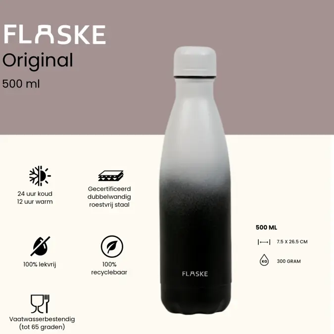 FLASKE 500 ml RVS Drinkfles