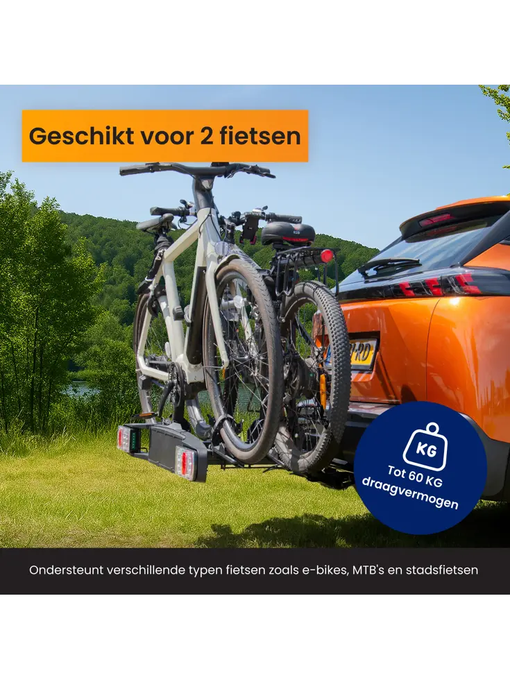 Fietsendrager Auto - 2 Fietsen Inklapbaar Trekhaak