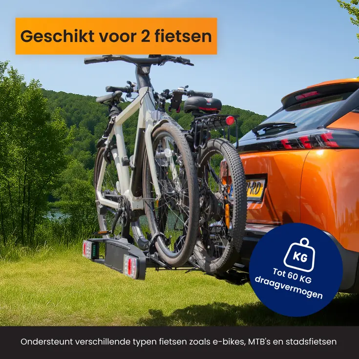 Fietsendrager Auto - 2 Fietsen Inklapbaar Trekhaak