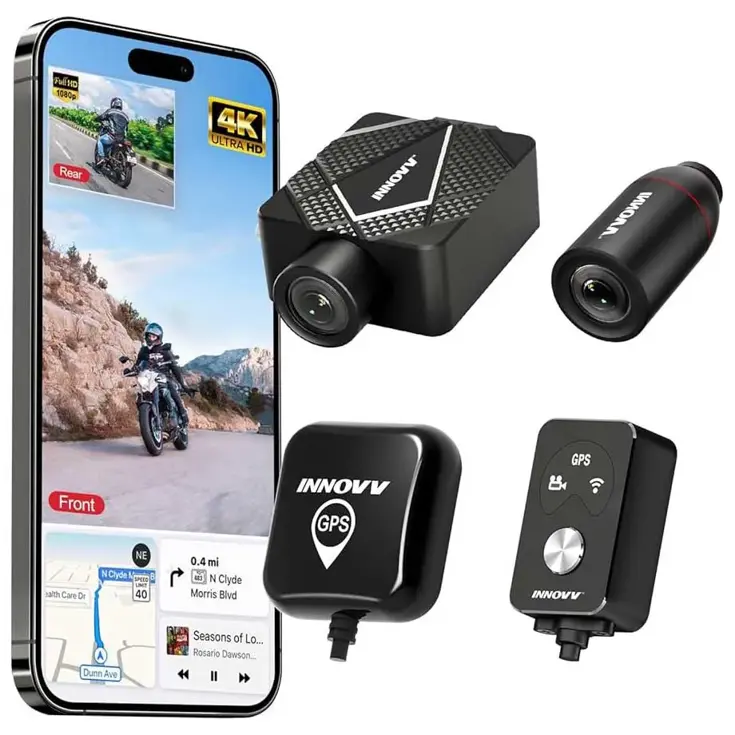 K5 2CH Dual True 4K Wifi GPS motor dashcam