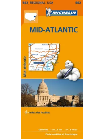 Kaart Regional Wegenkaart 582 Mid-Atlantic