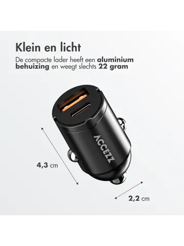 Autolader - 1x USB-C & 1x USB - 65W