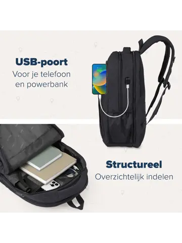 Rugtas – 36L – 17,3 Inch – Zwart