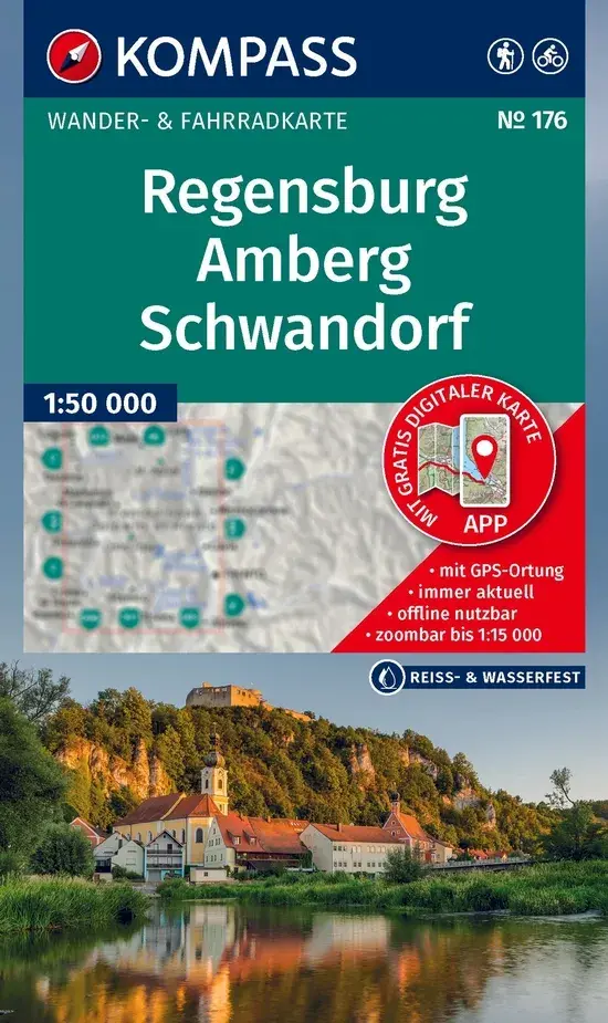 Kompass Wandelkaart WK176 Regensburg - Amberg