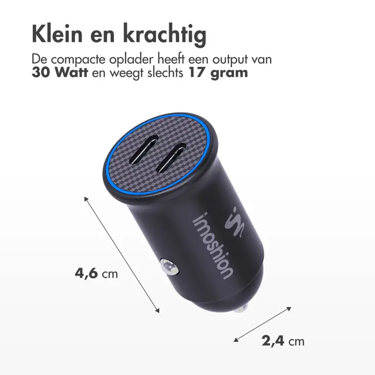 Autolader - 2x USB-C 30W