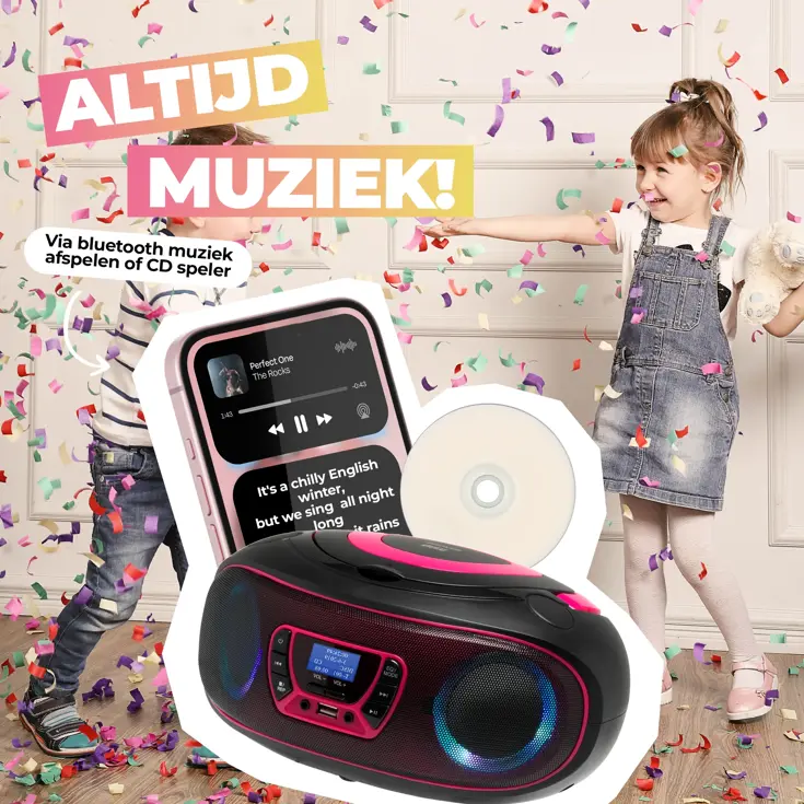 TDB212PINK DAB+/FM Radio Boombox