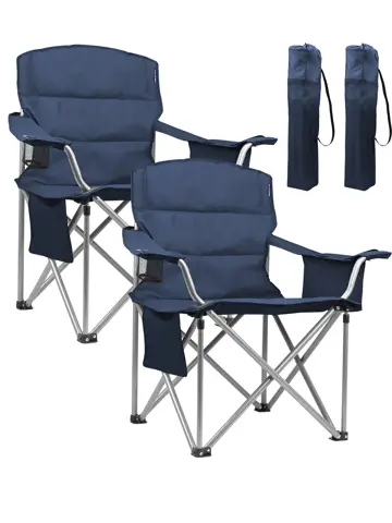 Campingstoelen XL – 2-pack – Blauw