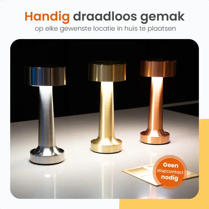 Classic Tafellamp Oplaadbaar - 21cm - LED