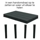 HEM Bijzettafel Zwart - Tuintafeltje 60x39x45 cm