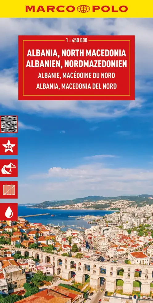 Wegenkaart Albanië Noord-Macedonië