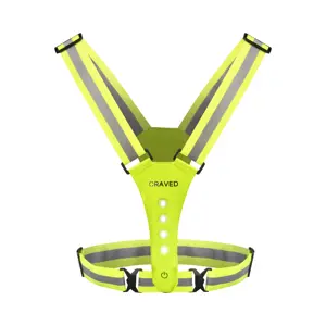 Craved Hardloopvest LED - Oplaadbaar - Geel