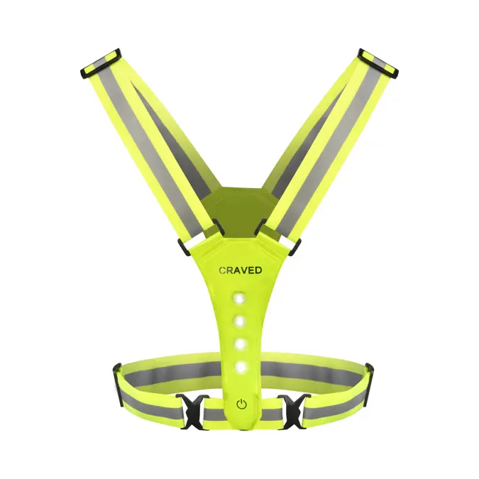 Craved Hardloopvest LED - Oplaadbaar - Geel