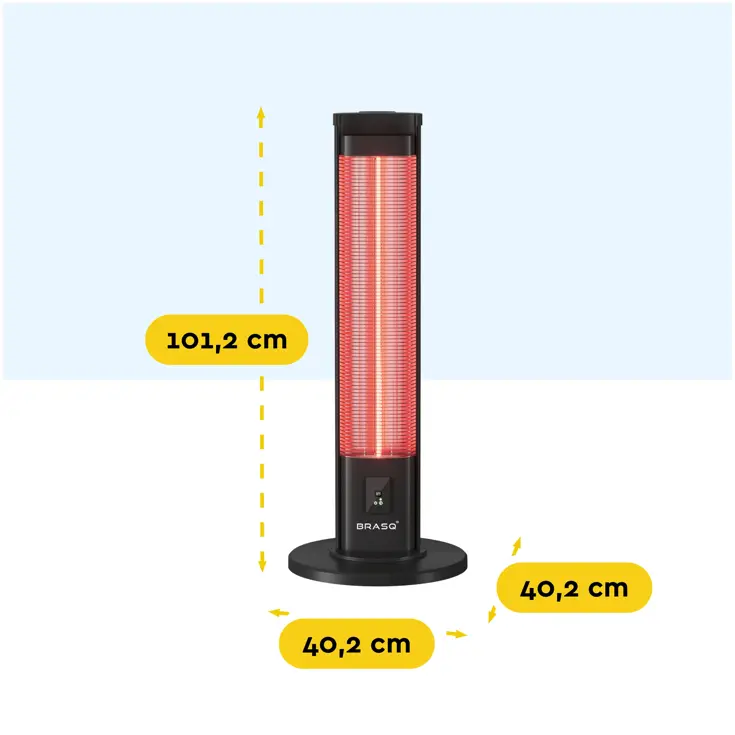 Staande terrasverwarmer infrarood 2000W