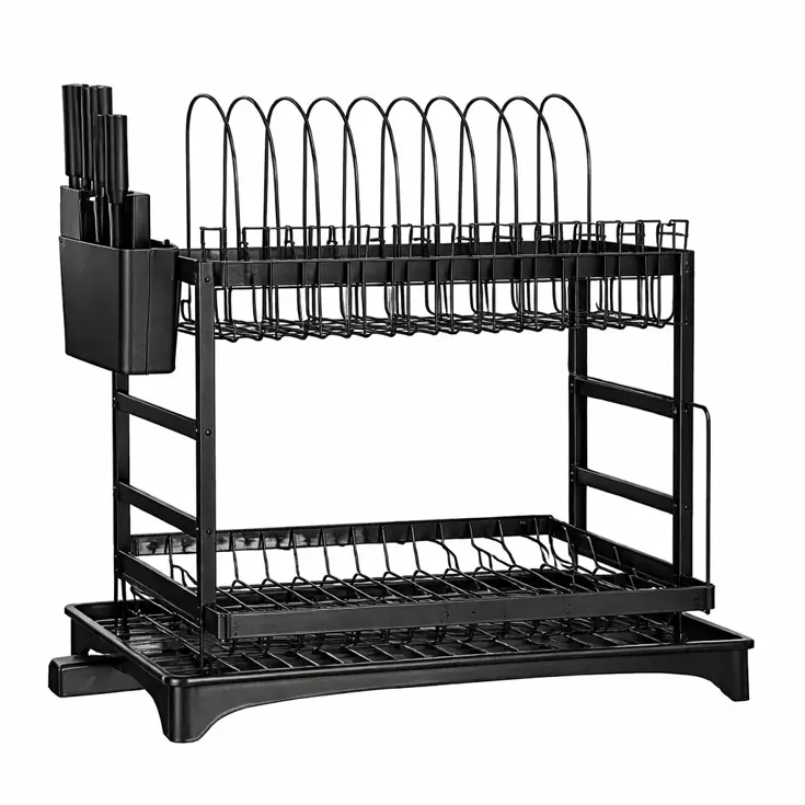 Afdruiprek met lekbak - 2 laags - Metaal