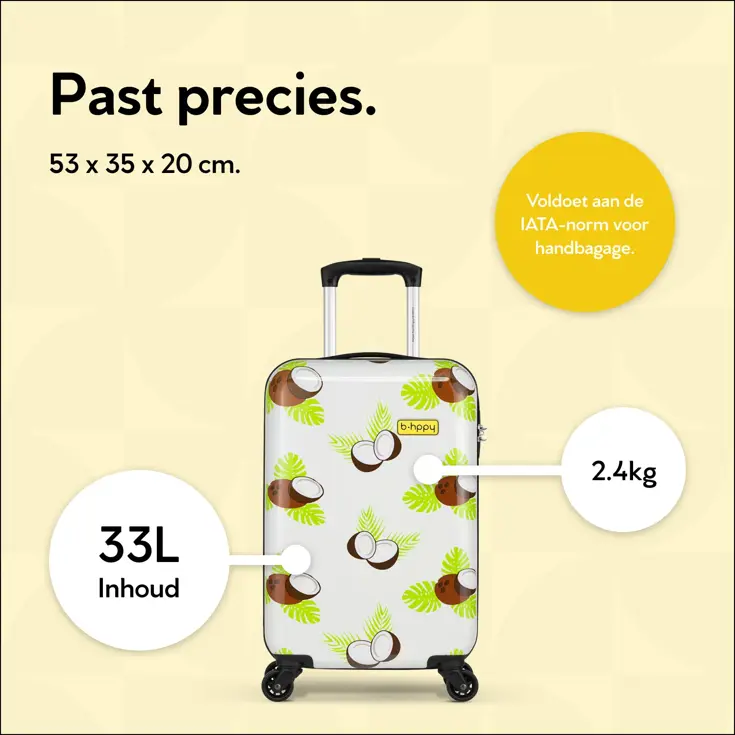 Handbagage Koffer met print - 55cm