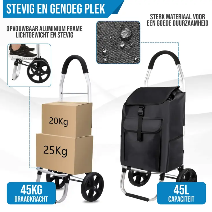 Strex Boodschappentrolley - Opvouwbaar