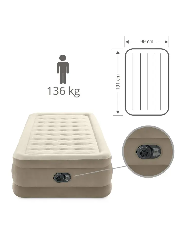 Luchtbed - Intex - 1P - 99x191 + Pomp