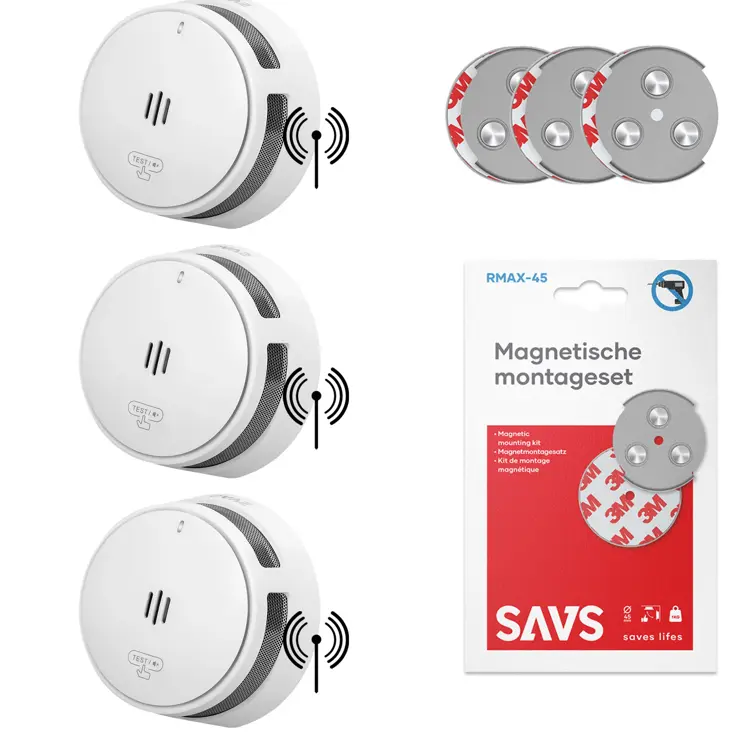 S10-W Koppelbare rookmelder met magneet 3pack