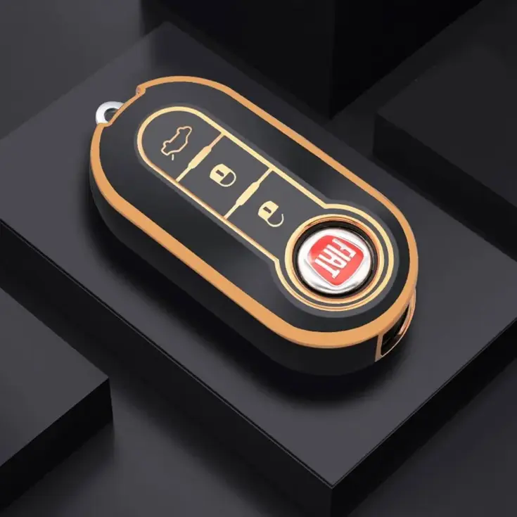 TPU Sleutelhoesje voor Fiat / Abart goud A3