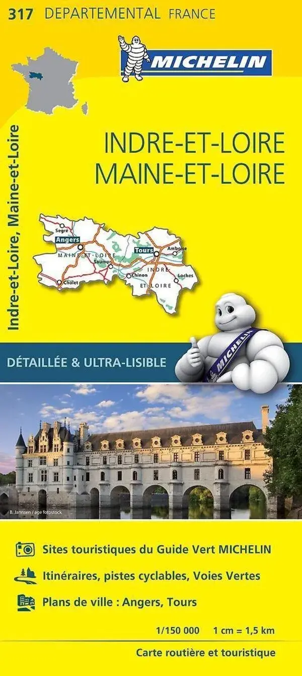 Michelin Local Wegenkaart 317 Indre-et-Loire