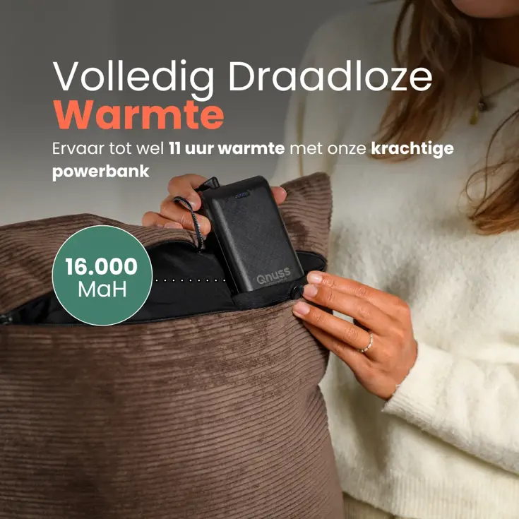 Qnuss Warmtekussen Ribstof 45x45