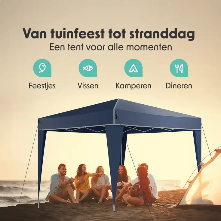 Partytent Plus – 3x3 m – Blauw