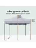 Partytent – 3x3 m – Easy-Up – Donkergrijs