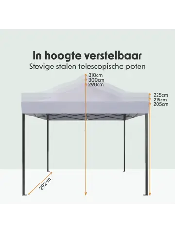 LifeGoods Partytent – 3x3 m - Easy-Up
