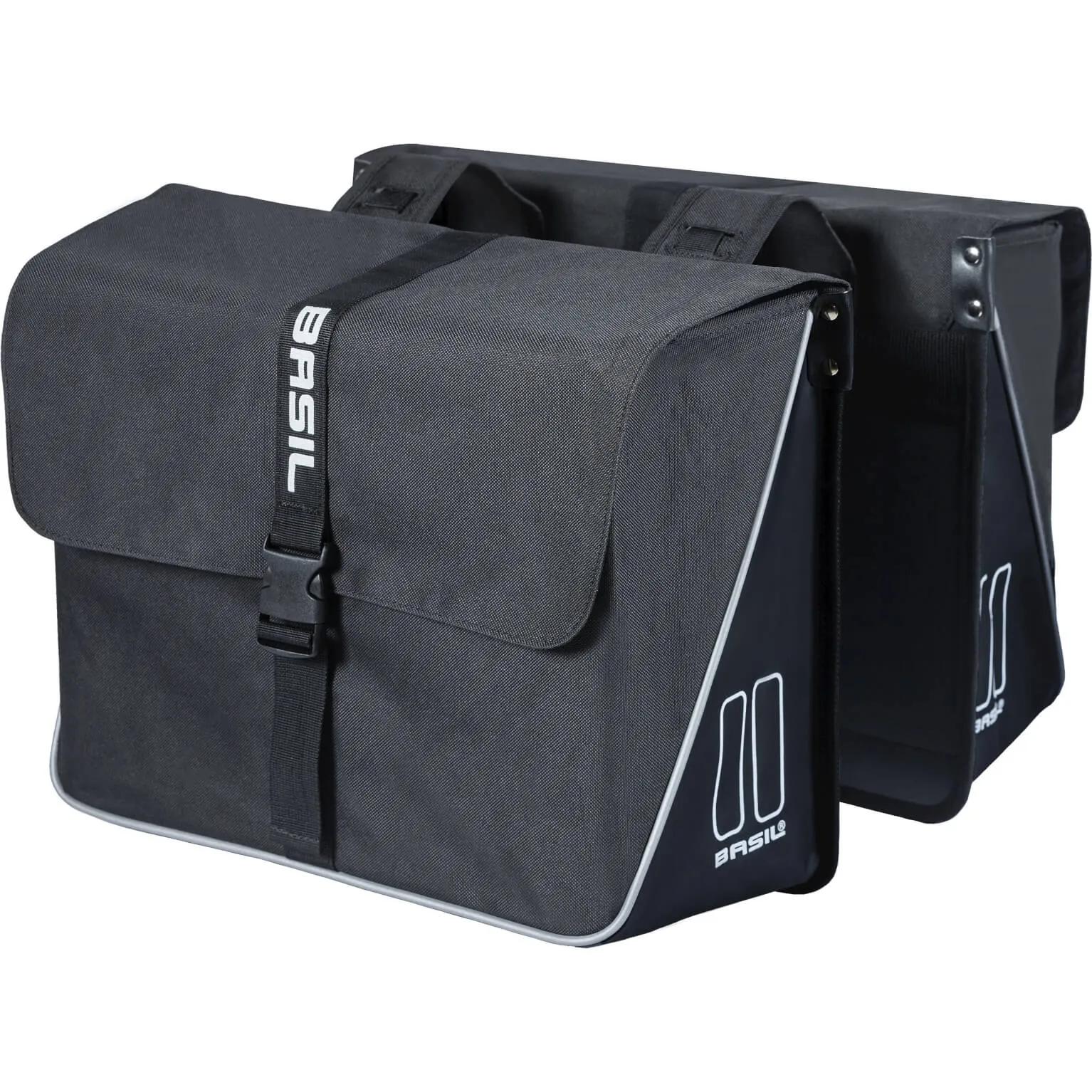 Basil  fietstas dubbel Forte black black 35L  Zwart main product image