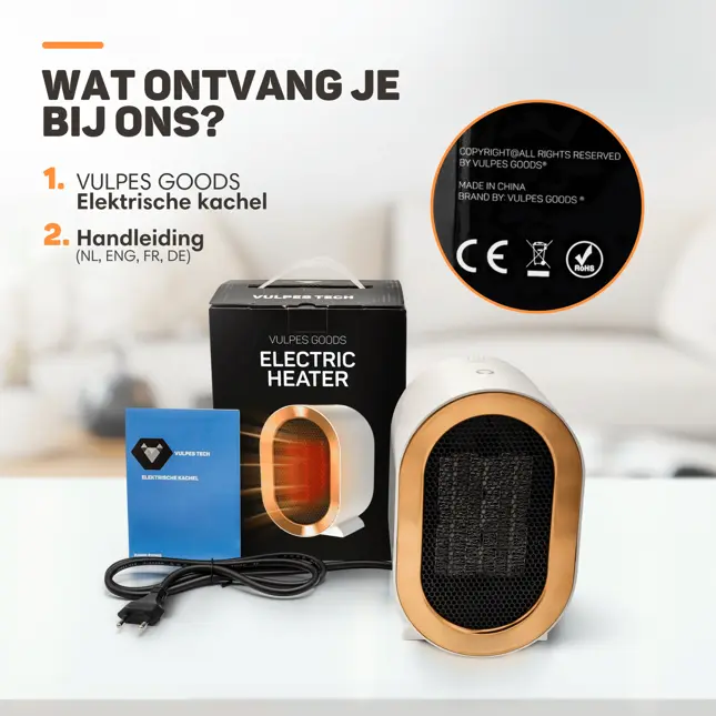 Elektrische Kachel Wit - 1200W - Ventilatorkachel