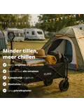 Bolderkar Deluxe met dak - 100L - 130KG - Zwart
