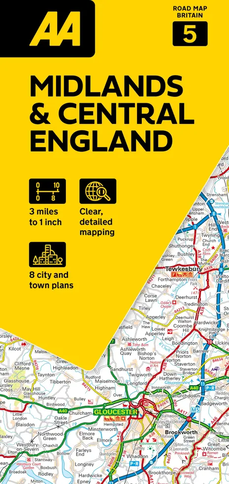 Wegenkaart 5 Midlands & Central England