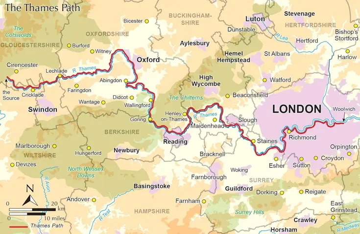 Kaartgids Booklet The Thames Path Map