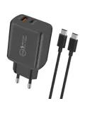 USB-C Snellader - 45W + USB-A 18W - 2m