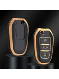 TPU Sleutelhoesje voor Peugeot goud B3