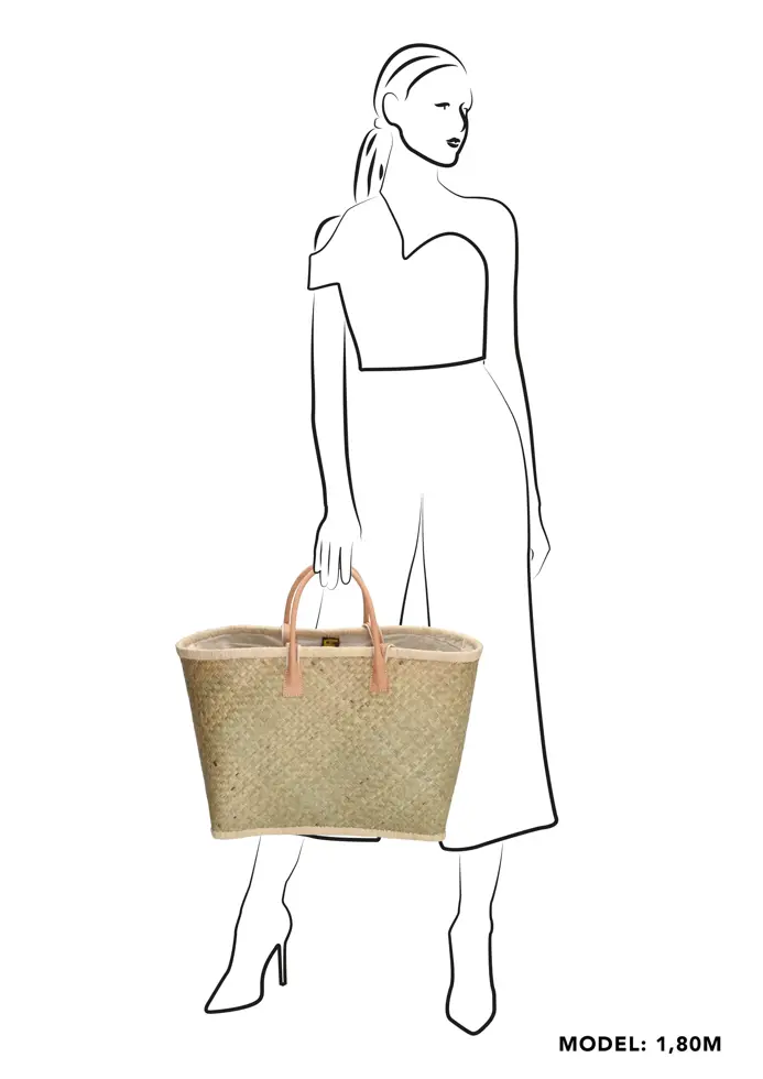 Penjy - Strandtas - Raffia riet - Trekkoord