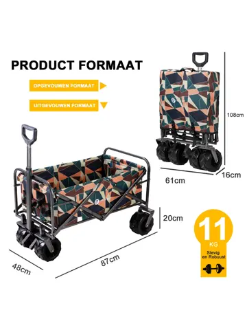 Packaway Opvouwbare Bolderkar 80KG –  Kleur