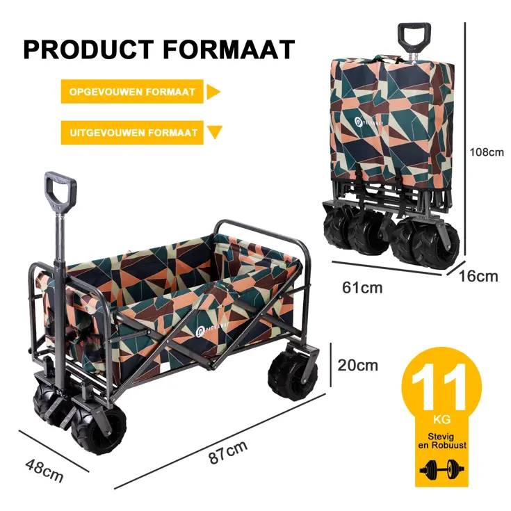 Packaway Opvouwbare Bolderkar 80KG –  Kleur