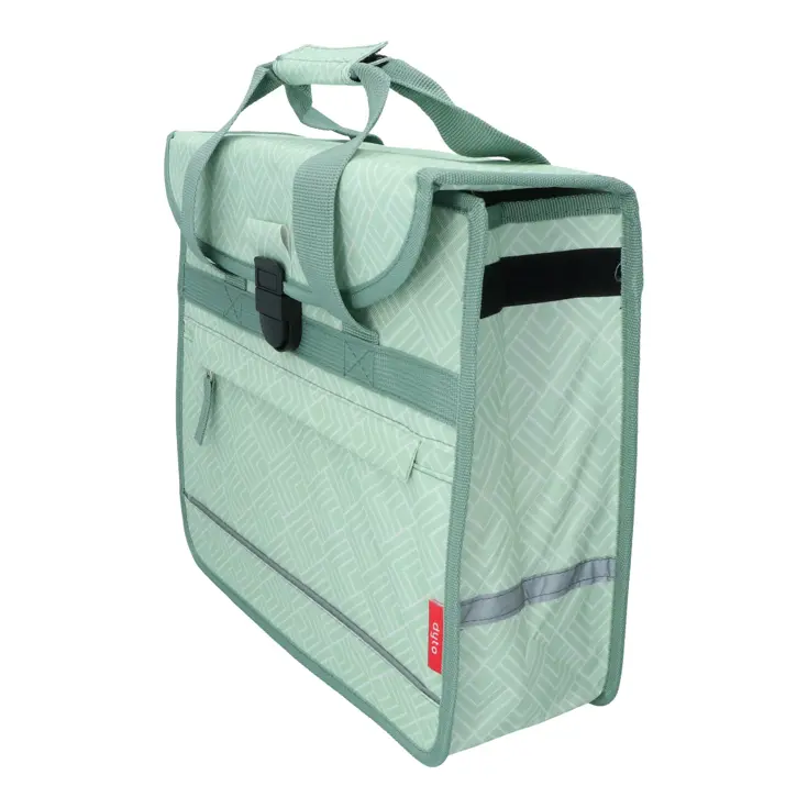 Mint groene enkele fietstas 14L met reflectie