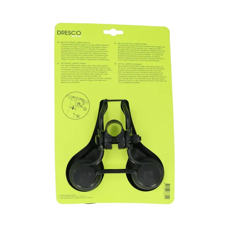 Zwart unisex fietszadel met schokabsorptie
