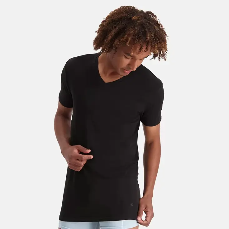 Bamboo Basics - 2-Pack V-hals Shirts - Heren