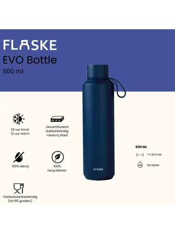 FLASKE 600ML  RVS Drinkfles