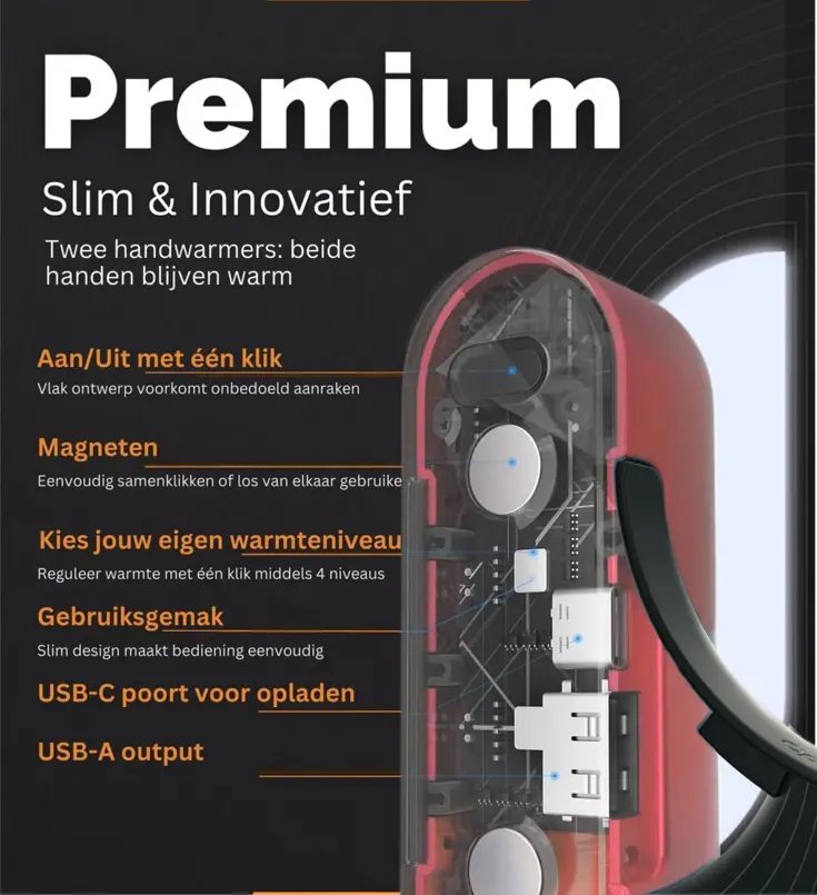 Herbruikbare Handwarmers met Powerbank
