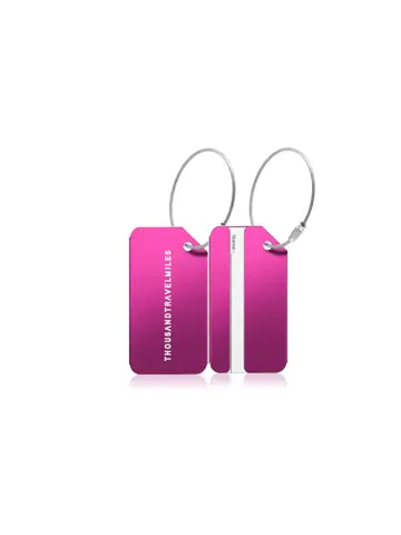 Aluminium Bagagelabel – 2 stuks – Roze