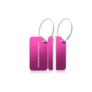 Aluminium Bagagelabel – 2 stuks – Roze