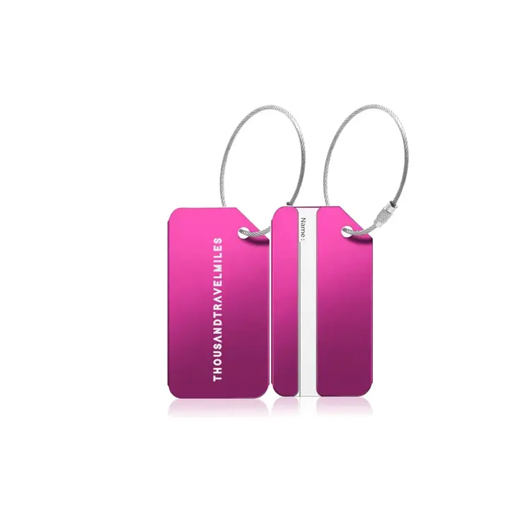 Aluminium Bagagelabel – 2 stuks – Roze