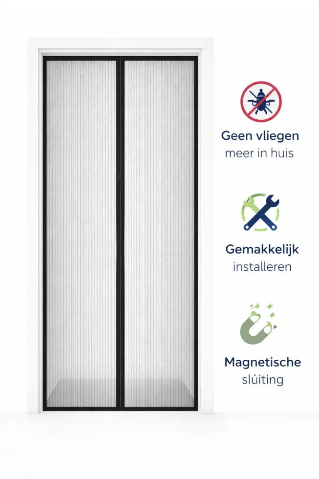 Magnetisch Vliegengordijn Zwart